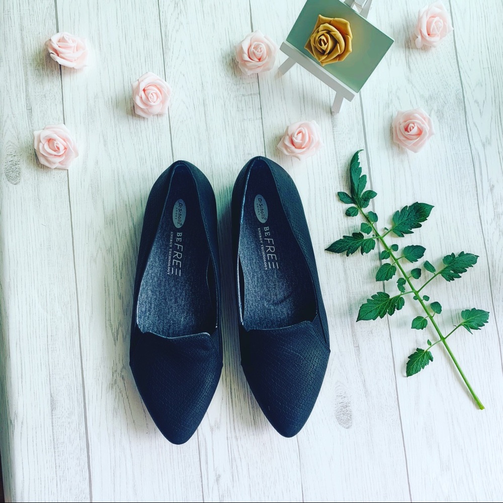 Dr. Scholls Be Free Matte Black Textured Flats